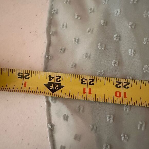 Krazy Kay light green chiffon off the shoulder blouse - Picture 9 of 11